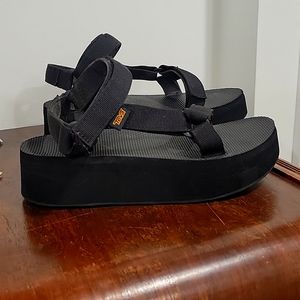 Black Teva Platform Sandals 8/8.5